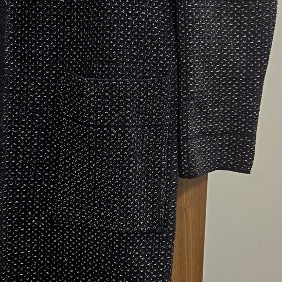 Zara-Knit Gold Metallic Thread Longline Open Front Cardigan Sweater-Size S - Picture 14 of 17